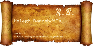 Melegh Barnabás névjegykártya
